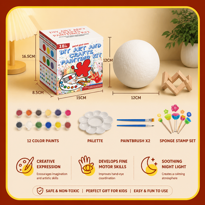 DIY Paint Your Own Moon Lamp Kit for Kids – Creative Space Night Light