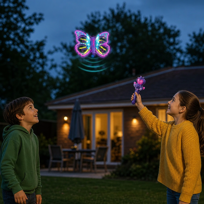 Magic Light-Up Butterfly Quadcopter Toy with Wand Control