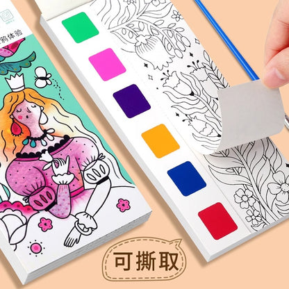 All-in-One Watercolour Painting Book with Built-In Paint & Brush
