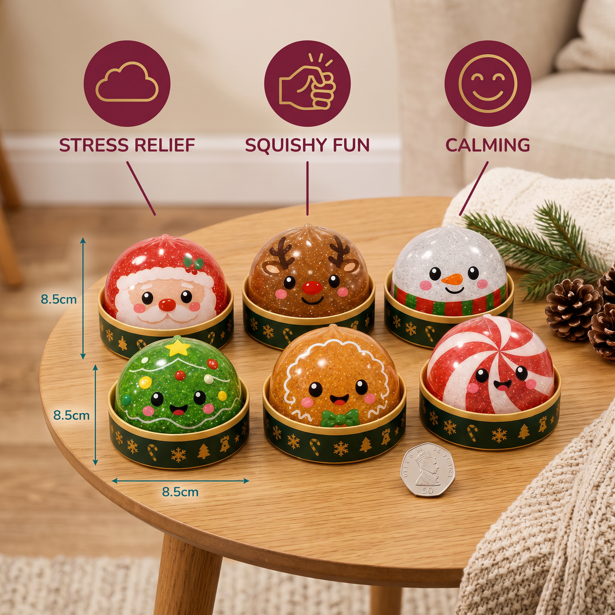 Christmas Dumpling Squishy Stress Relief Toy Set
