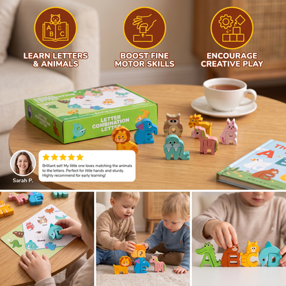 52-teiliges Montessori-3D-Alphabet-Bausteinset