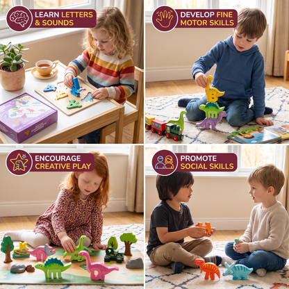 52-teiliges Montessori-3D-Alphabet-Bausteinset