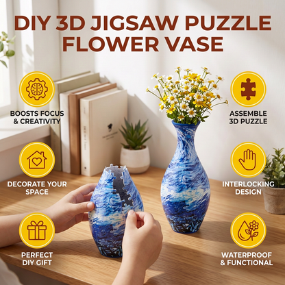 DIY 3D Jigsaw Puzzle Flower Vase
