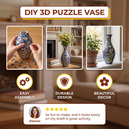 DIY 3D Jigsaw Puzzle Flower Vase