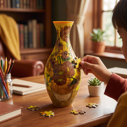 DIY 3D Jigsaw Puzzle Flower Vase