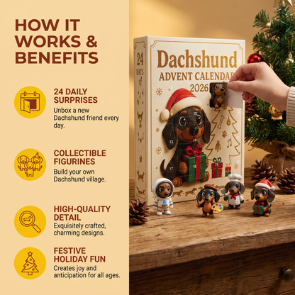 24-Day Dachshund Advent Calendar with Surprise Figurines