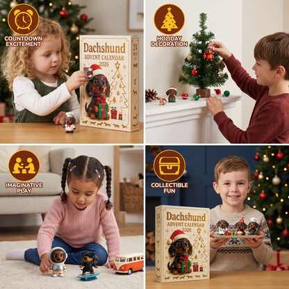 24-Day Dachshund Advent Calendar with Surprise Figurines