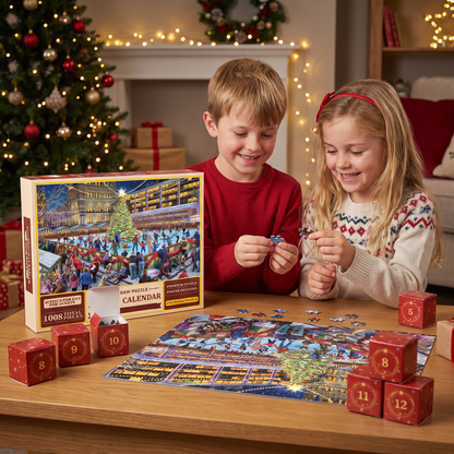 Christmas Jigsaw Puzzle Advent Calendar – 1008-Piece 24-Day Countdown Puzzle Set