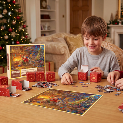 Christmas Jigsaw Puzzle Advent Calendar – 1008-Piece 24-Day Countdown Puzzle Set