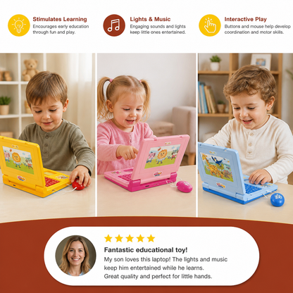 Kids’ Interactive Laptop with Lights, Music & Scrolling Screen
