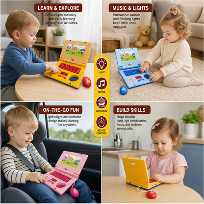 Kids’ Interactive Laptop with Lights, Music & Scrolling Screen