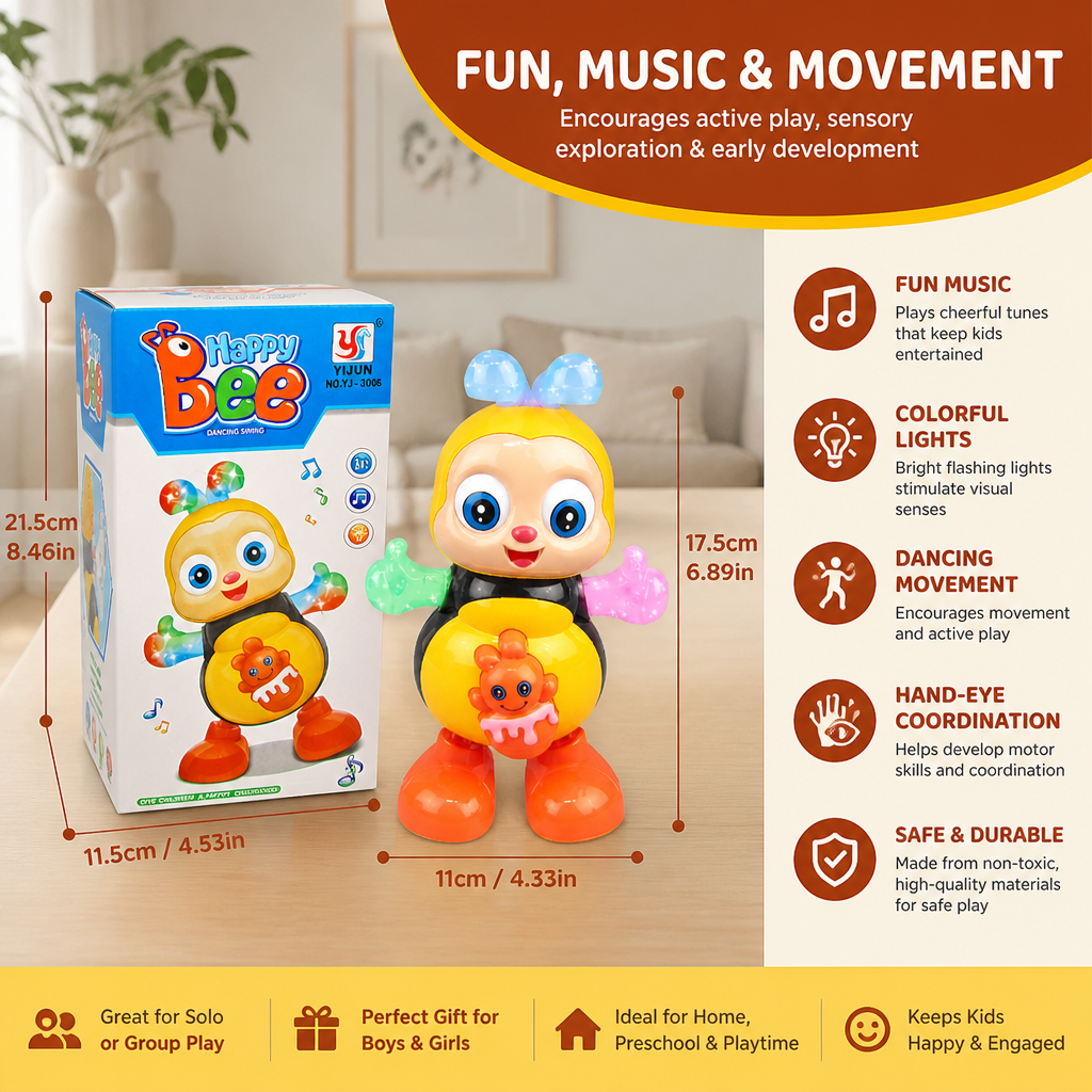Musical Dancing Bee Toy with Lights and Music