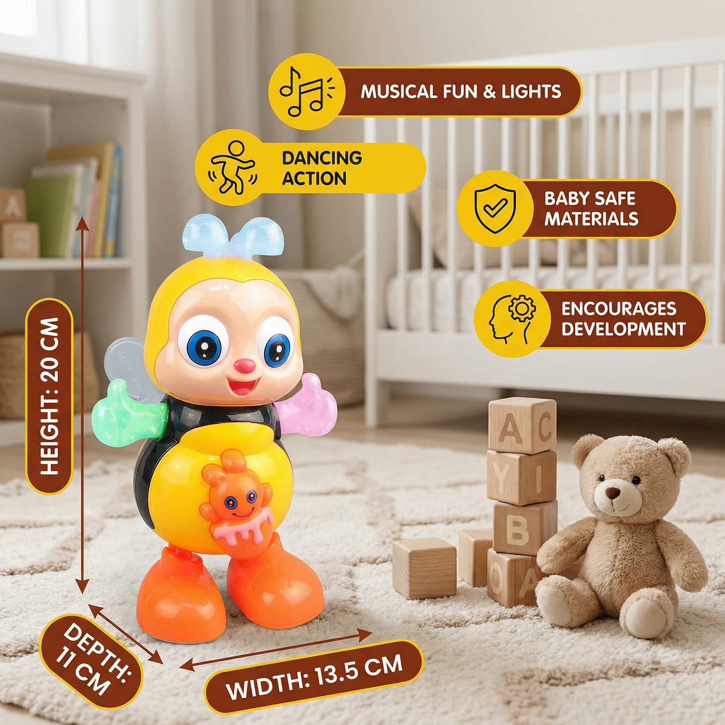 Dancing Musical Bee – Interactive Toy for Babies & Toddlers