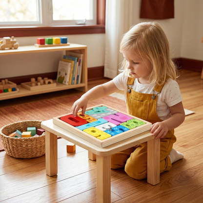 Wooden Learning Puzzle for Kids – Shape & Color Matching, Fine Motor Skills Toy