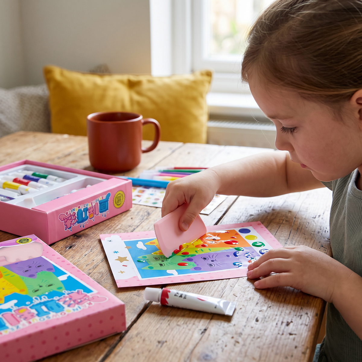 Creative Rainbow Colours Wipe Art Set