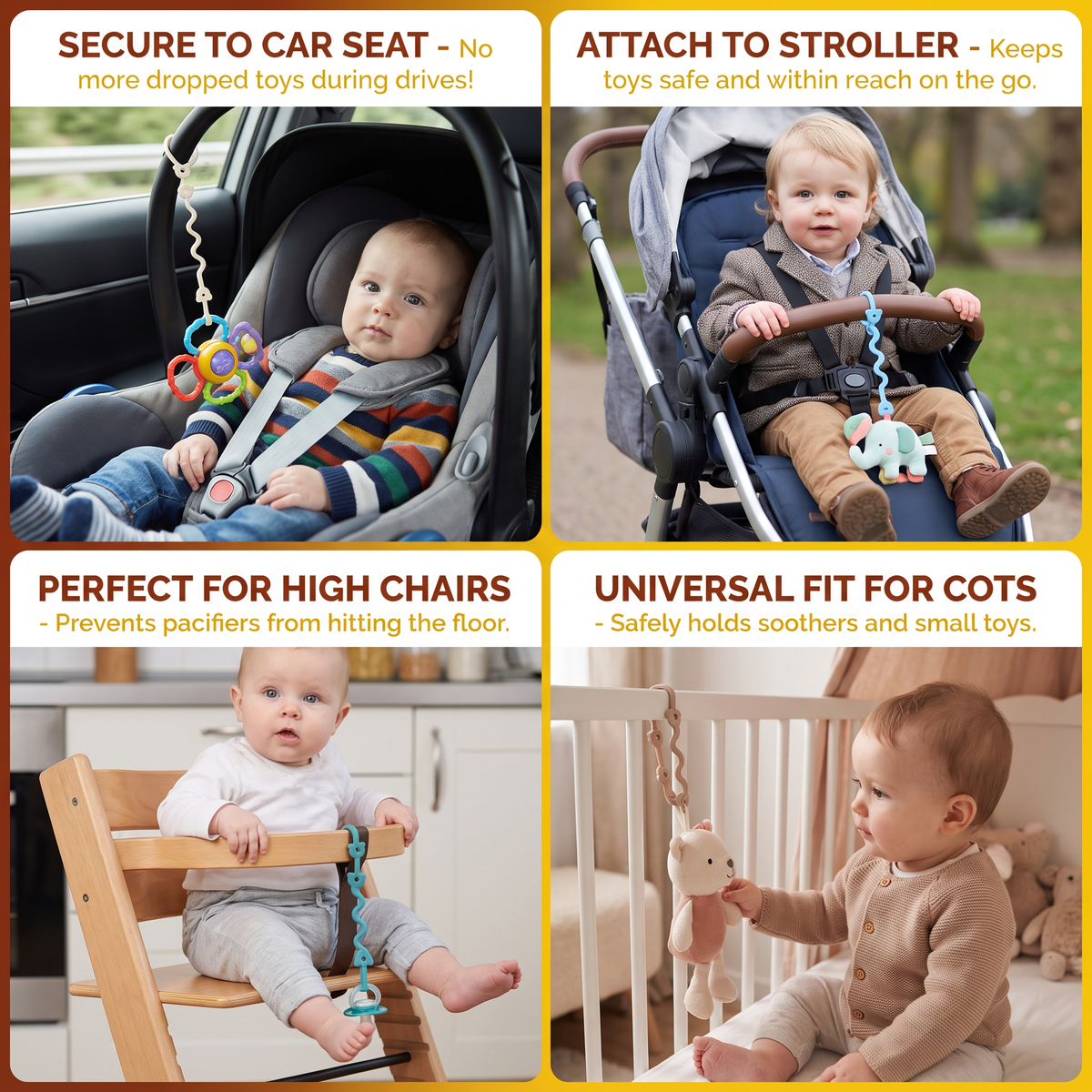 Universal Silicone Anti-Drop Toy & Pacifier Strap