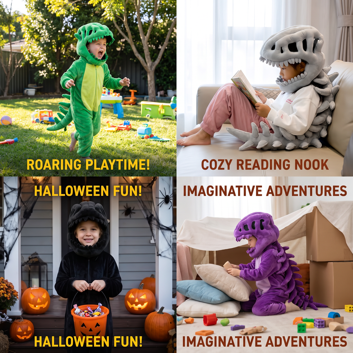 Funny Dinosaur Skeleton Plush Costume