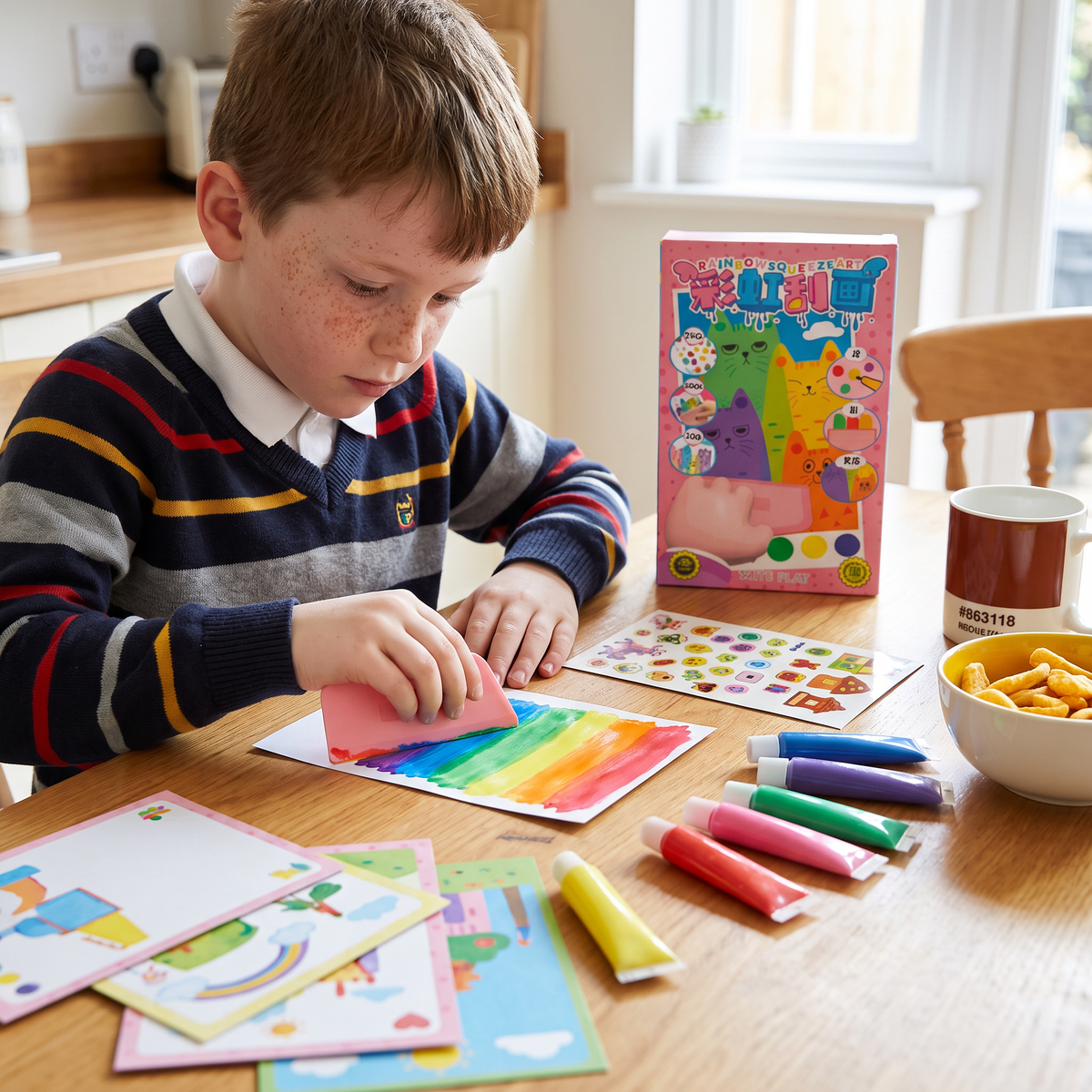 Creative Rainbow Colours Wipe Art Set