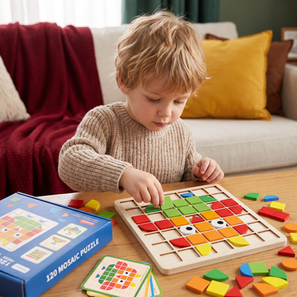 Montessori Mosaic Puzzle Colours and Shapes Game