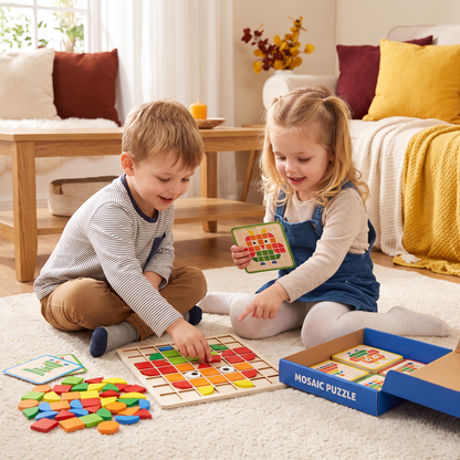 Montessori Mosaic Puzzle Colours and Shapes Game