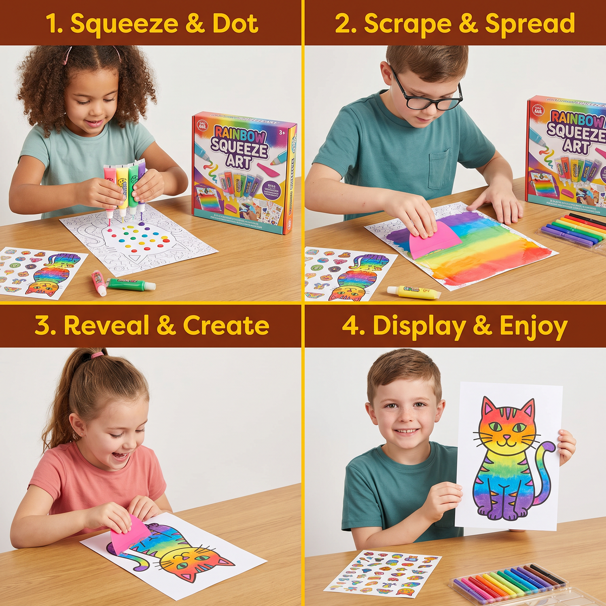 Creative Rainbow Colours Wipe Art Set