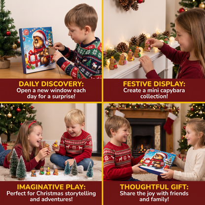 24-Day Capybara Christmas Advent Calendar - 24 Cute Mini Figures