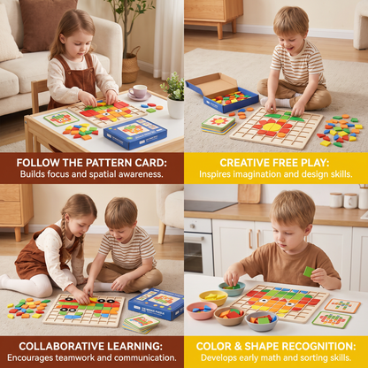 Montessori Mosaic Puzzle Colours and Shapes Game