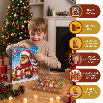 24-Day Capybara Christmas Advent Calendar - 24 Cute Mini Figures