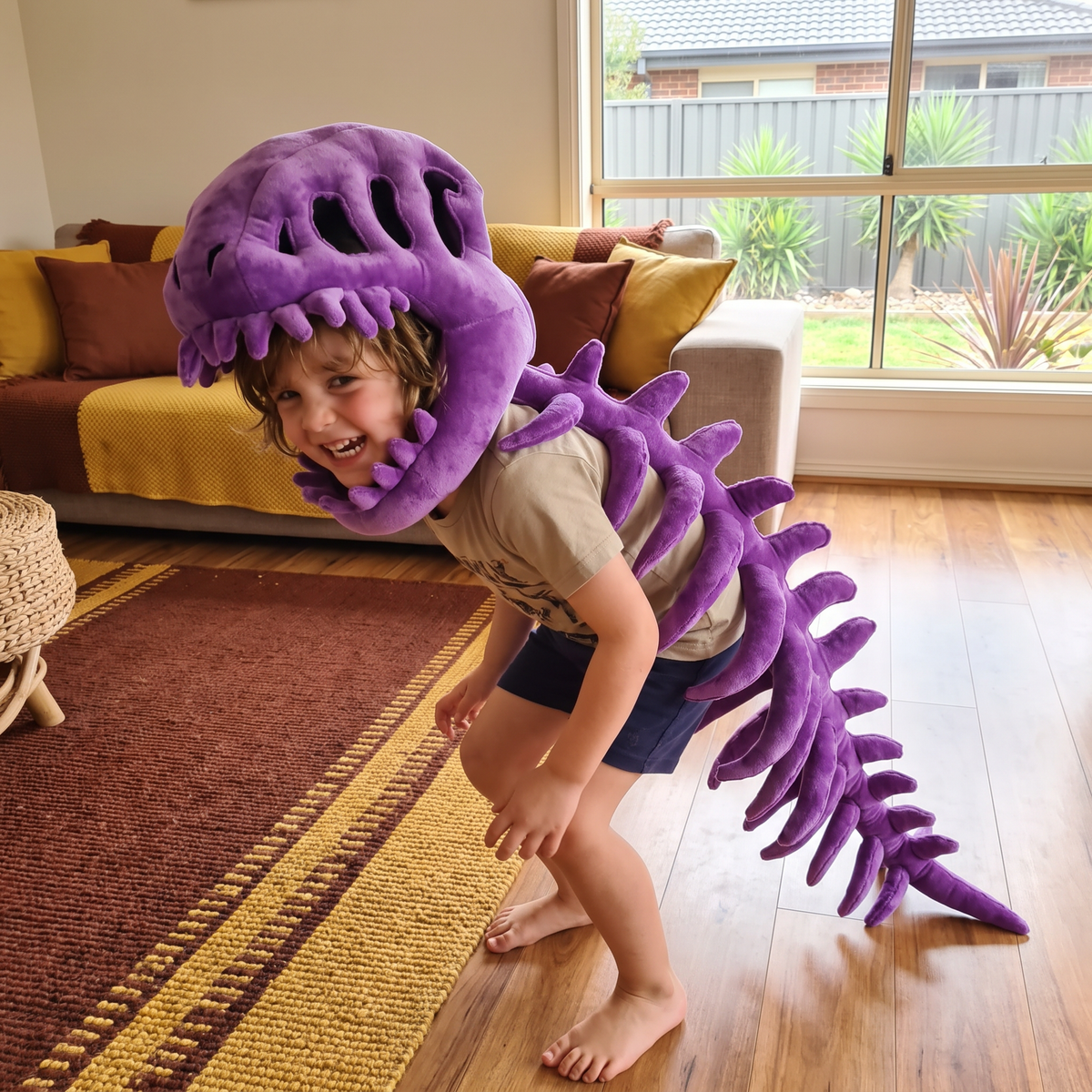 Funny Dinosaur Skeleton Plush Costume