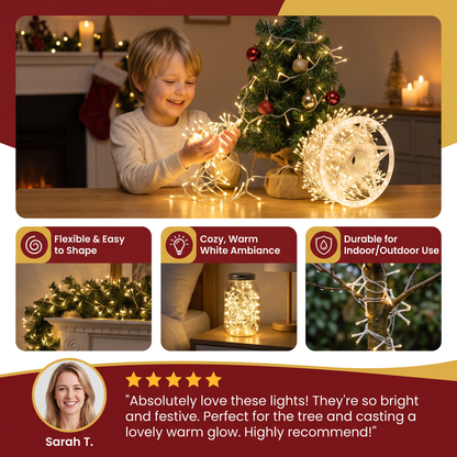Warm White Christmas Cluster Fairy Lights