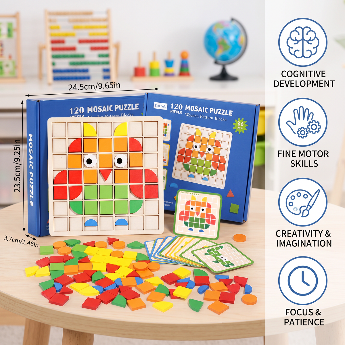 Montessori Mosaic Puzzle Colours and Shapes Game