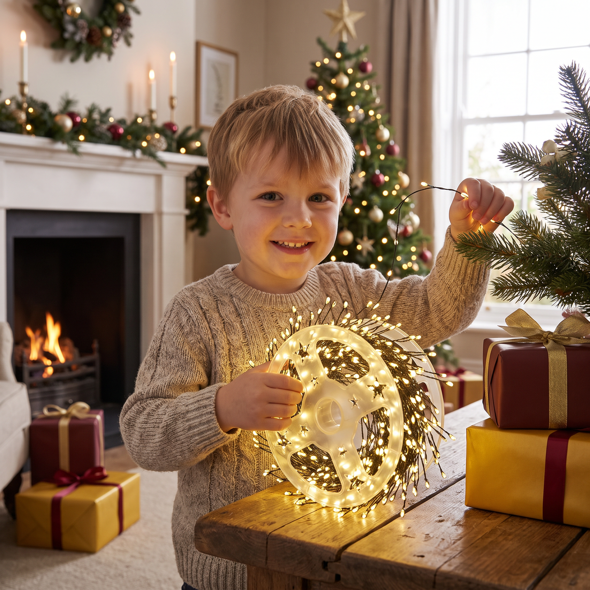 Warm White Christmas Cluster Fairy Lights