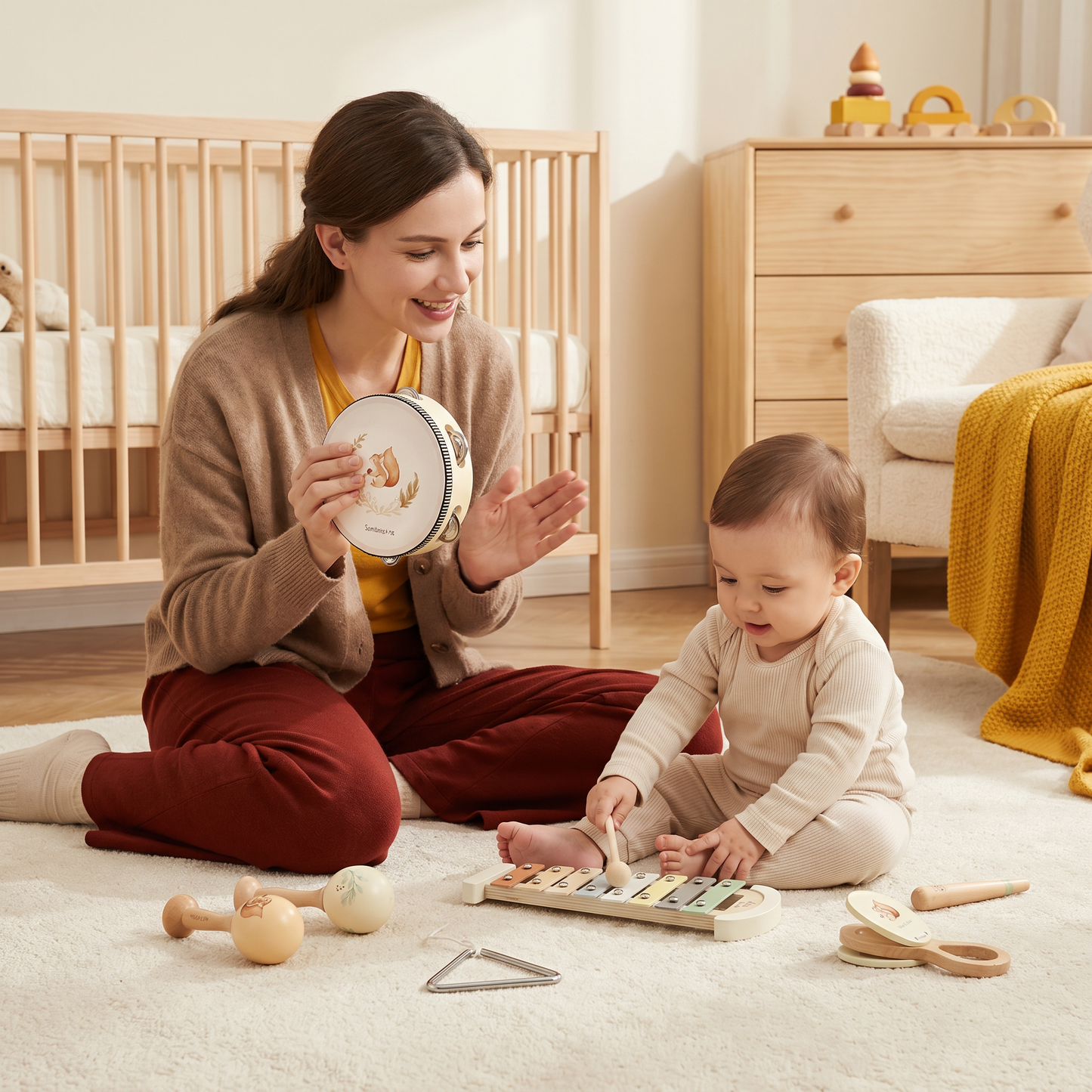 Montessori Wooden Musical Instruments Set for Babies – Sensory Learning Toy