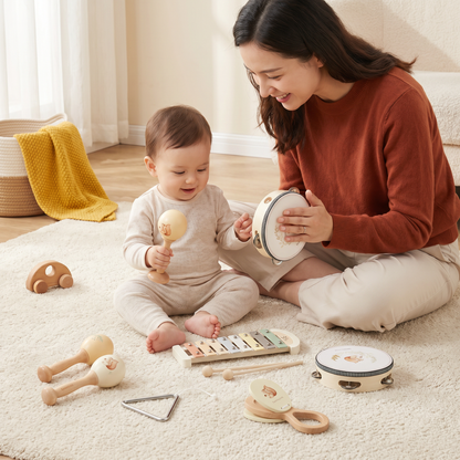 Montessori Wooden Musical Instruments Set for Babies – Sensory Learning Toy