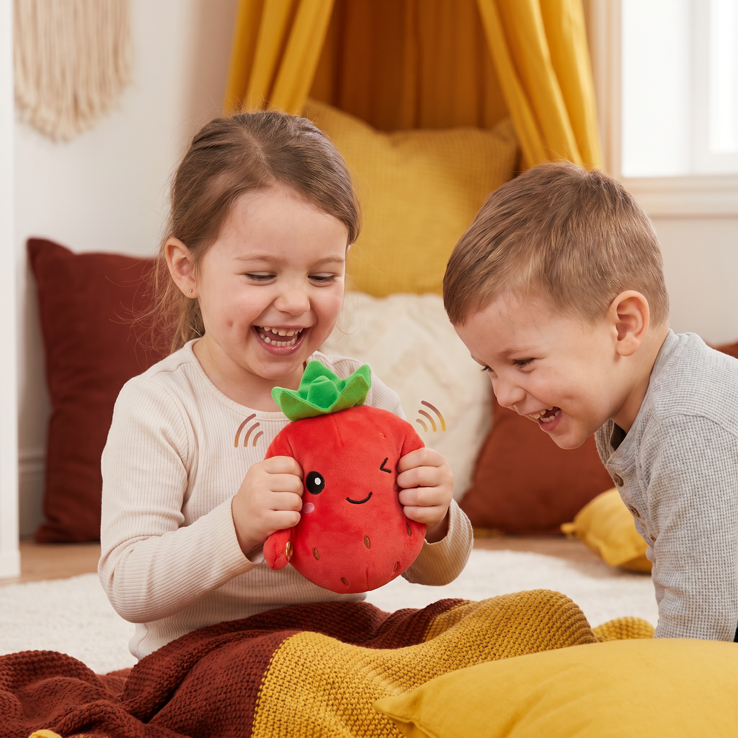 Interactive Fruit Plush Toy for Kids – Sensory Rhythm & Music Toy
