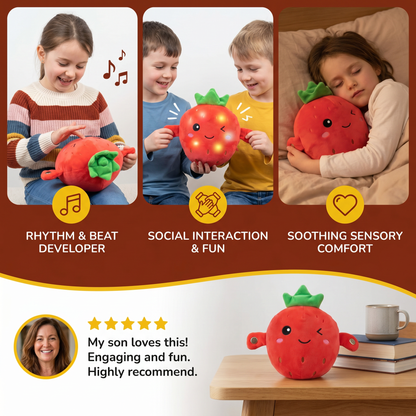 Interactive Fruit Plush Toy for Kids – Sensory Rhythm & Music Toy