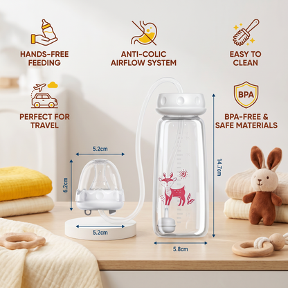 Hands-free baby feeding bottle