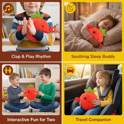 Interactive Fruit Plush Toy for Kids – Sensory Rhythm & Music Toy