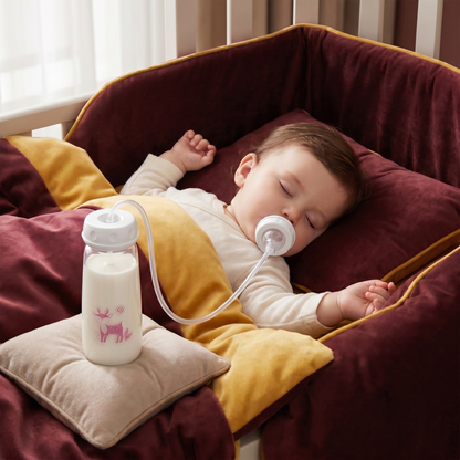 Hands-free baby feeding bottle