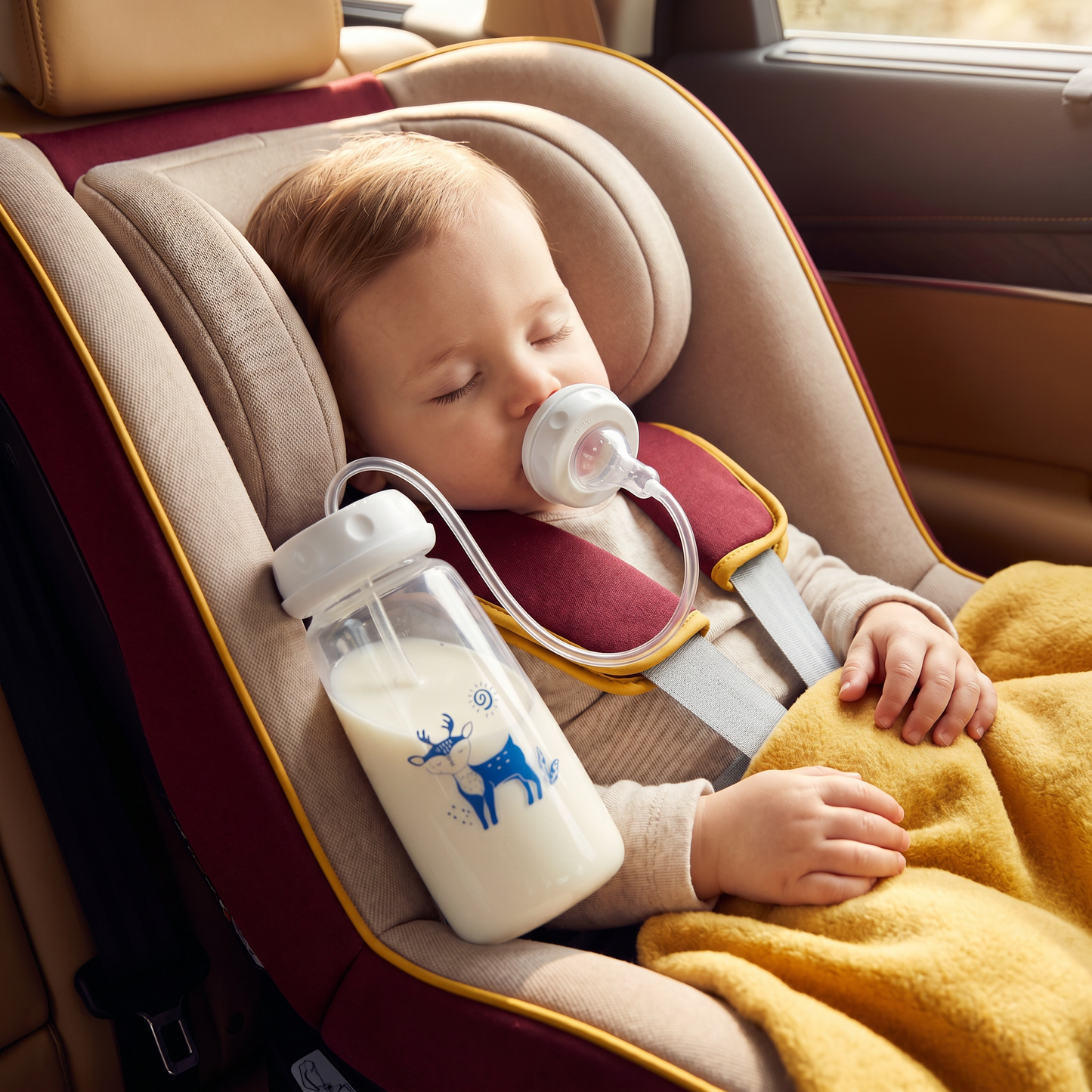 Hands-free baby feeding bottle