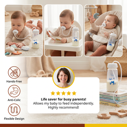 Hands-free baby feeding bottle