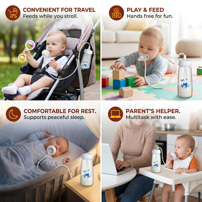 Hands-free baby feeding bottle
