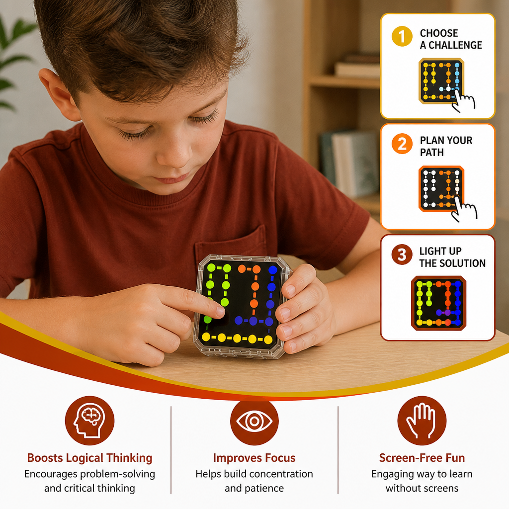 Smart Line LED Logic Puzzle Game – 800+ Brain Challenge Levels
