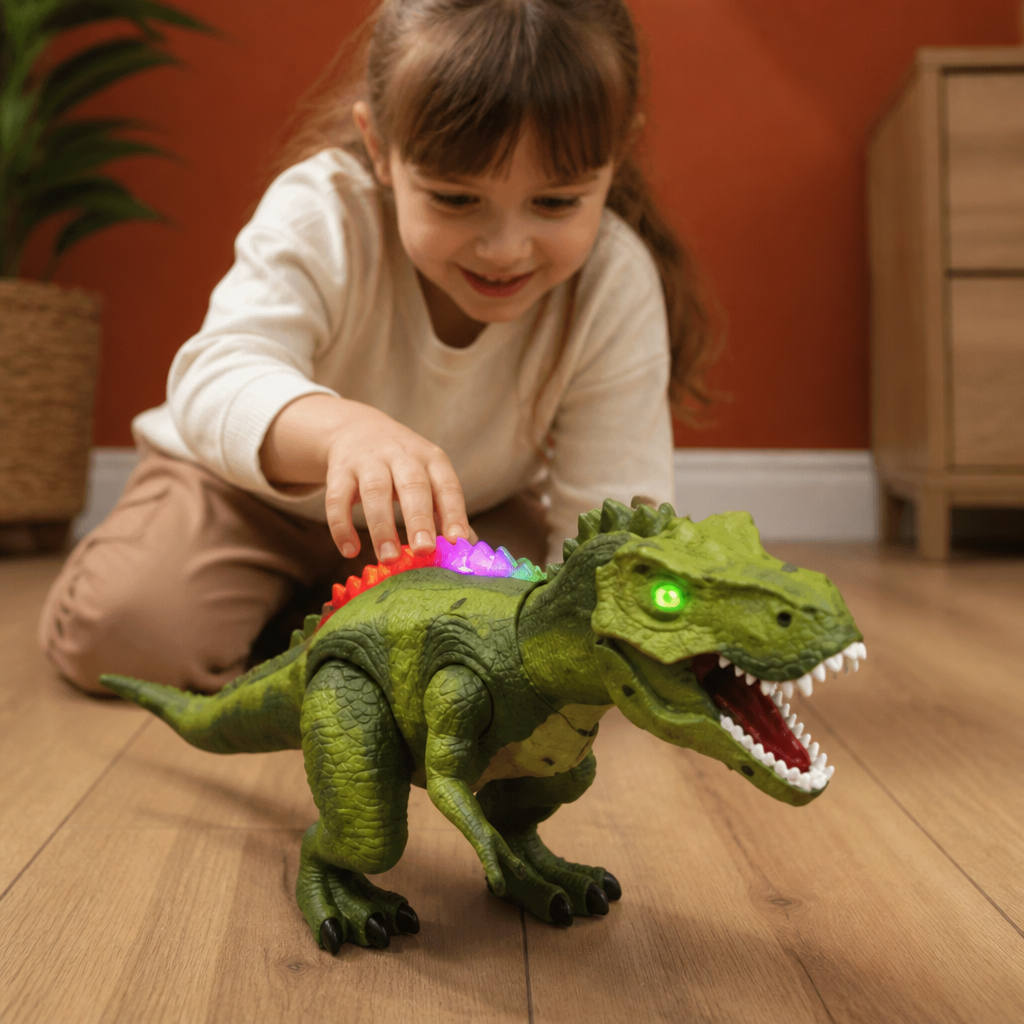 Remote Control Walking T-Rex – RC Dinosaur with Spray Mist, Lights & Sound