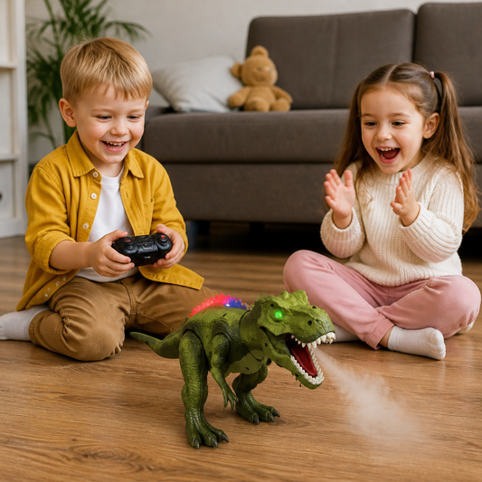 Remote Control Walking T-Rex – RC Dinosaur with Spray Mist, Lights & Sound