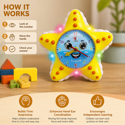 Starfish Clock Learning Toy – Interactive Time Teaching Toy for Kids