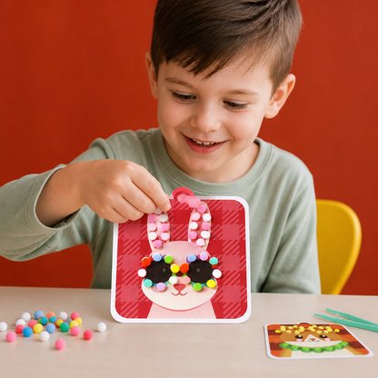 Fuzzy Pom Pom Animal Craft & Painting Kit