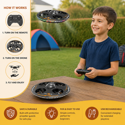 Remote Control LED Flying Saucer Drone