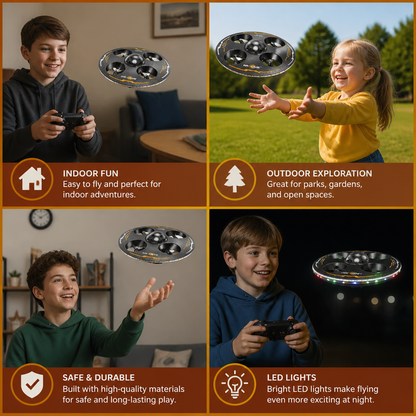 Remote Control LED Flying Saucer Drone