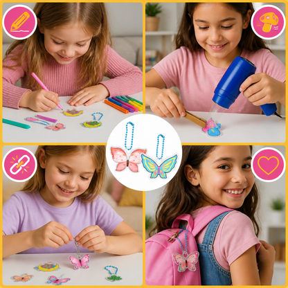 DIY Shrink Art Keychain & Charm Making Kit for Kids